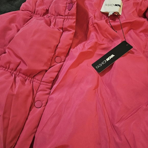 Fashion Nova Womens Bright Pink Puffer Vest - Picture 5 of 8
